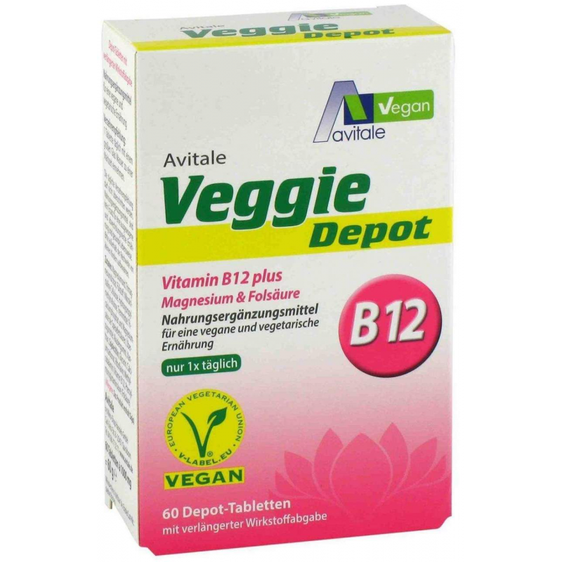 Veggie Depot Vitamin B12 + Magnesium + Folsäure 60 Tabletten
