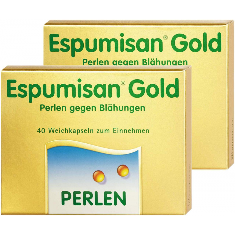 Espumisan Gold Perlen gegen Blähungen 2 x 40 Stück