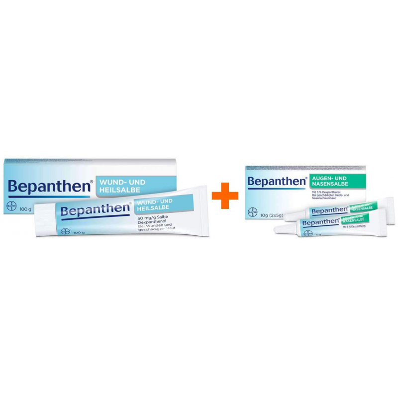 Bepanthen Wund- und Heilsalbe 100 g + Bepanthen Augen- und Nasensalbe 10 g (2 x 5 g)