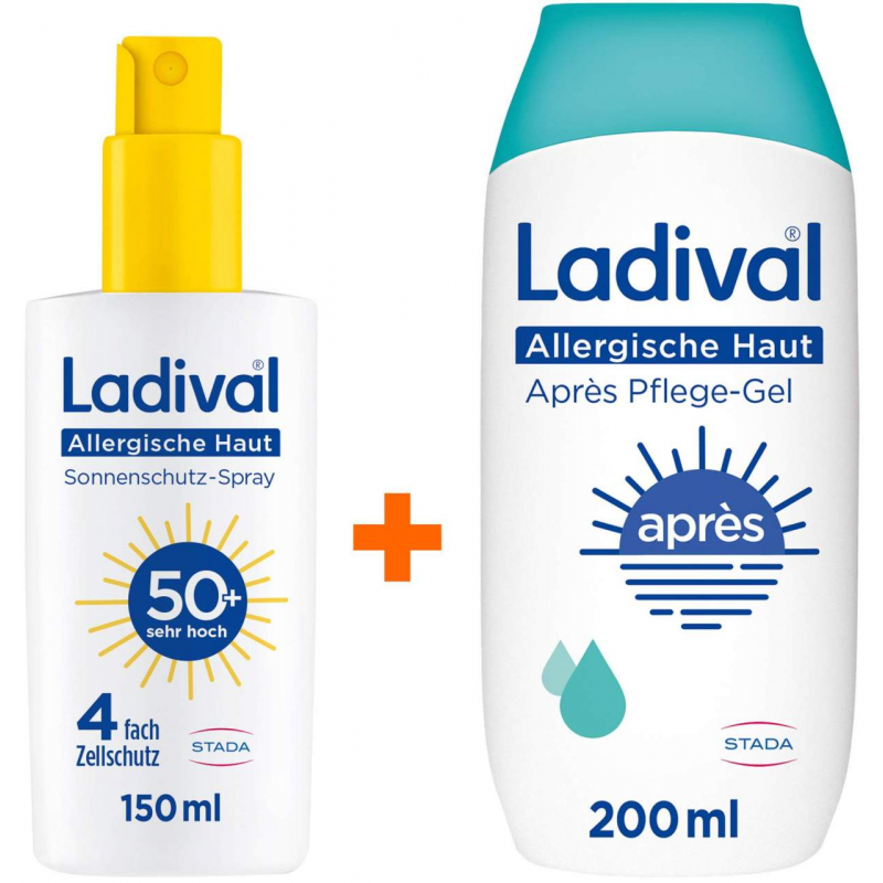 Ladival allergische Haut Sonnenschutz-Spray LSF 50+ 150 ml + allergische Haut Apres Pflege Gel 200 ml