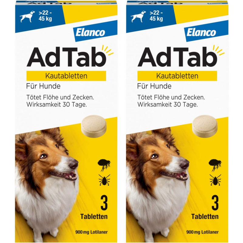 AdTab 900 mg für sehr große Hunde (22-45 kg) 2 x 3 Kautabletten
