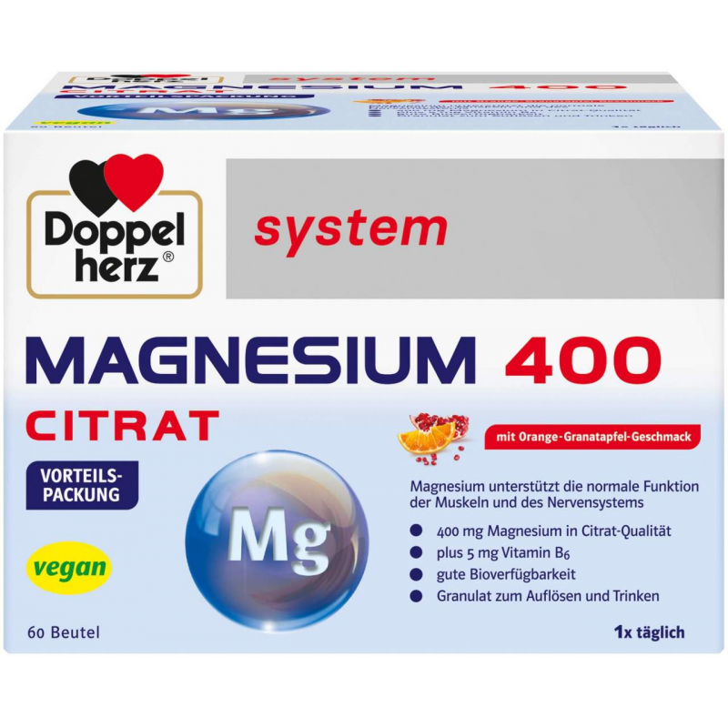 Doppelherz system Magnesium 400 Citrat Granulat 60 Beutel