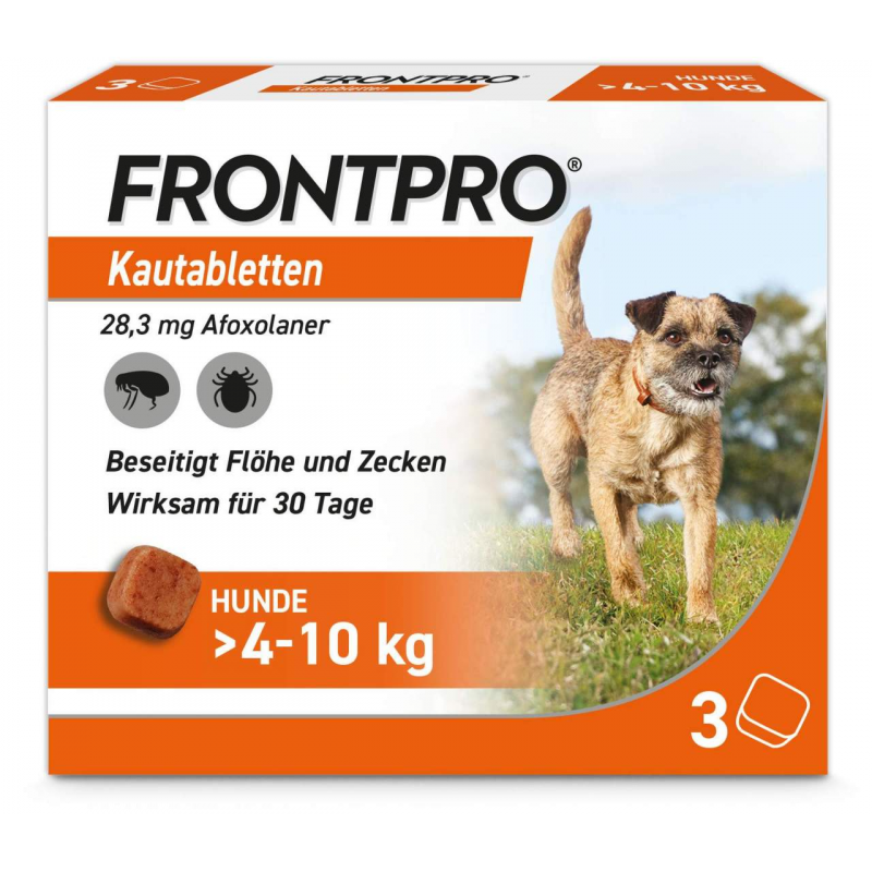 Frontpro 28,3 mg für Hunde 4-10 kg 3 Kautabletten