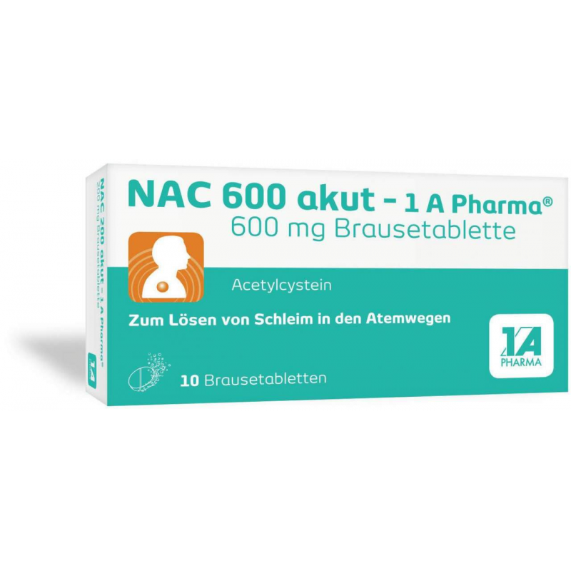NAC 600 akut 1A Pharma 10 Brausetabletten