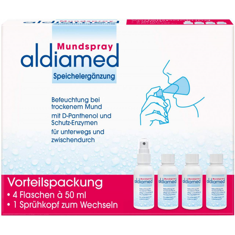 Aldiamed Mundspray zur Speichelergänzung Vorteilspackung 4 x 50 ml