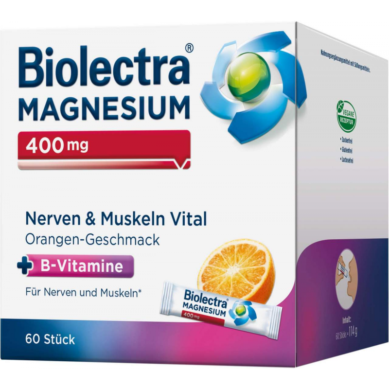 Biolectra Magnesium 400 mg Nerven & Muskeln Vital 60 Beutel