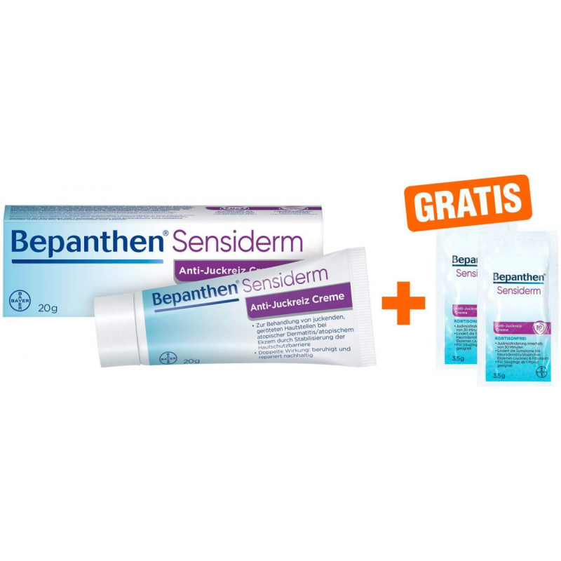 Bepanthen Sensiderm Anti-Juckreiz Creme 20 g + gratis 2 x 3,5 g Creme Sachet