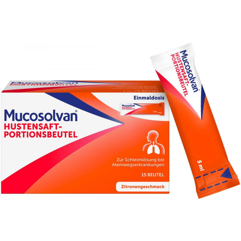 Mucosolvan Hustensaft-Portionsbeutel 15 x 5 ml