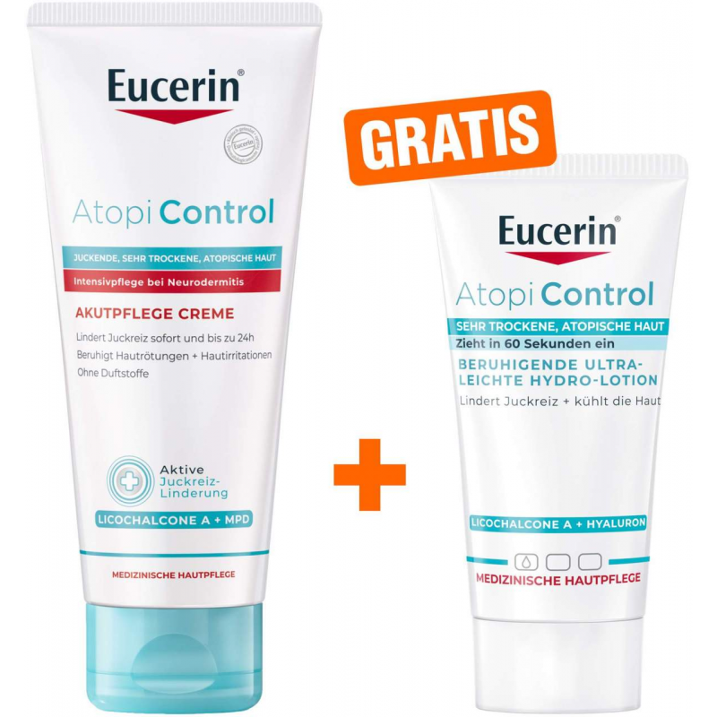 Eucerin AtopiControl Akut Creme 100 ml + gratis AtopiControl Hydro-Lotion 20 ml