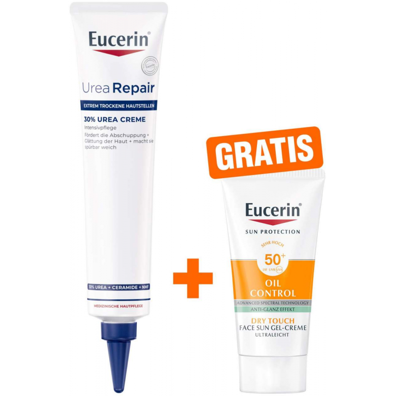 Eucerin UreaRepair Plus 30% Intensiv 75 ml Creme + gratis Eucerin Sun Gel-Creme Oil Control 20 ml