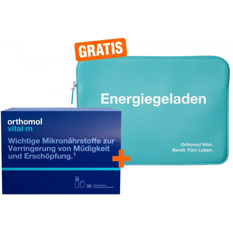 Orthomol Vital M 30 Trinkfläschchen + gratis Laptop-Tasche 1 Stück