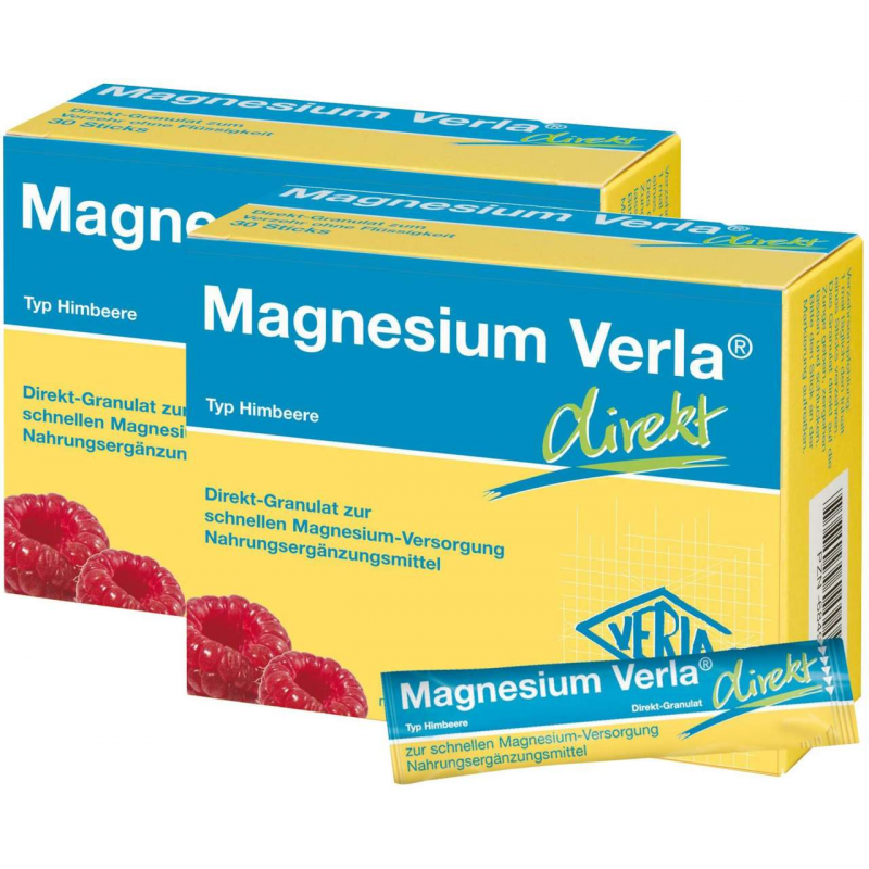 Sparset Magnesium Verla Direkt Granulat Himbeere 2 x 30 Stück