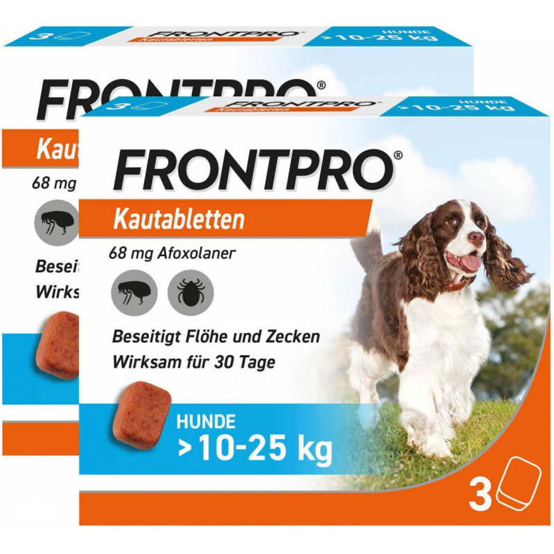 Frontpro 68 mg für Hunde 10-25 kg 2 x 3 Kautabletten