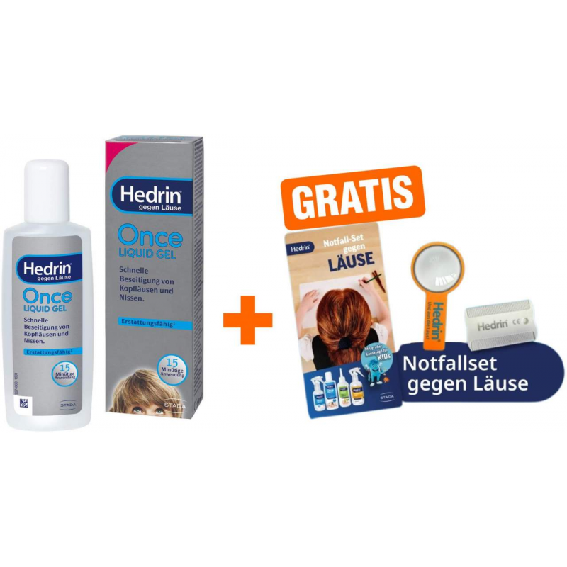 Hedrin Once Liquid Gel 100 ml + gratis Hedrin Notfall-Set gegen Läuse 1 Stück