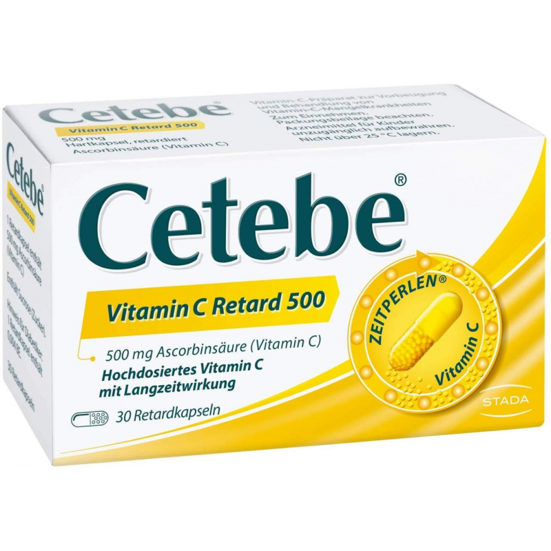 Cetebe Vitamin C Retardkapseln 500 mg 30 Stück