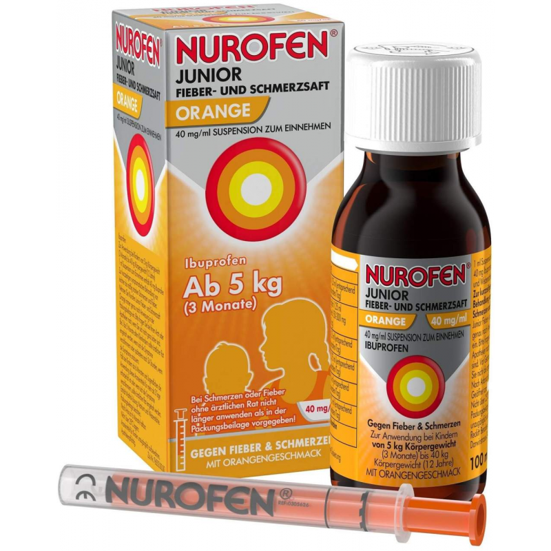 Nurofen Junior Fieber- & Schmerzsaft Orange 40 mg pro ml 100 ml