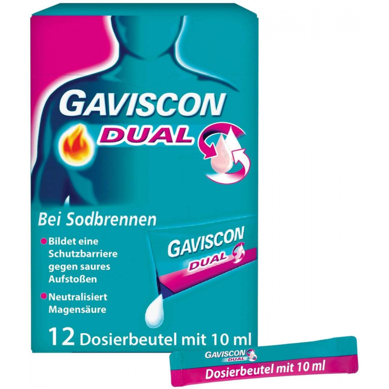 Gaviscon Dual 500 mg 213 mg 325 mg Suspension 12 x 10 ml