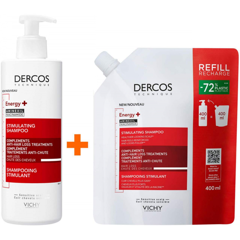 Vichy Dercos Vital Shampoo mit Aminexil 400 ml + Vichy Dercos Vital Shampoo mit Aminexil 400 ml Refill