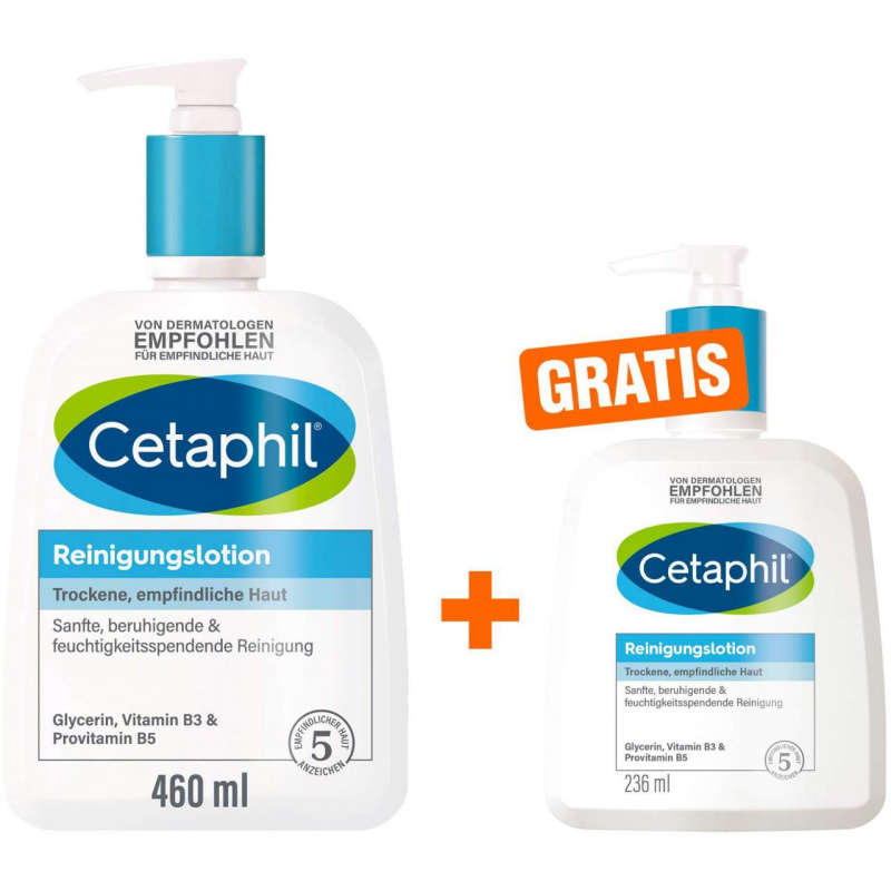 Cetaphil Reinigungslotion 460 ml + gratis 236 ml