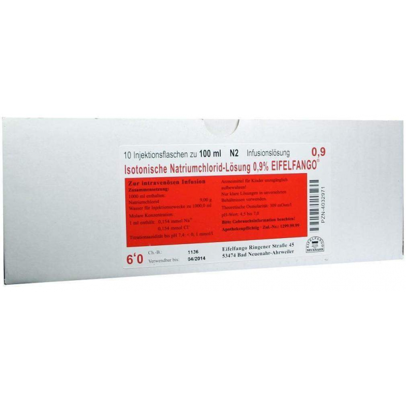 Isotonische Nacl Lösung 0,9% Eifelfango 10 X 100 Ml...