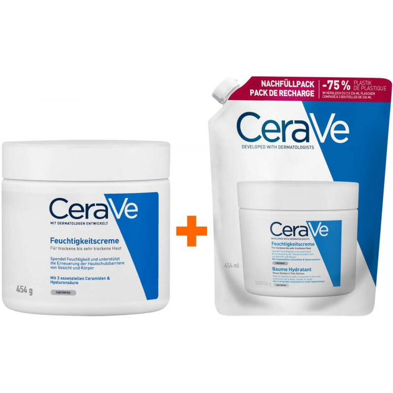 CeraVe Feuchtigkeitscreme 454 g + CeraVe Feuchtigkeitscreme 473 ml Refill