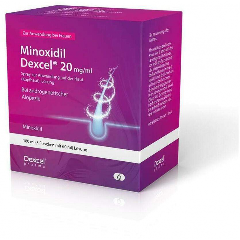Minoxidil Dexcel 20 mg Je ml 3 X 60 ml Spray