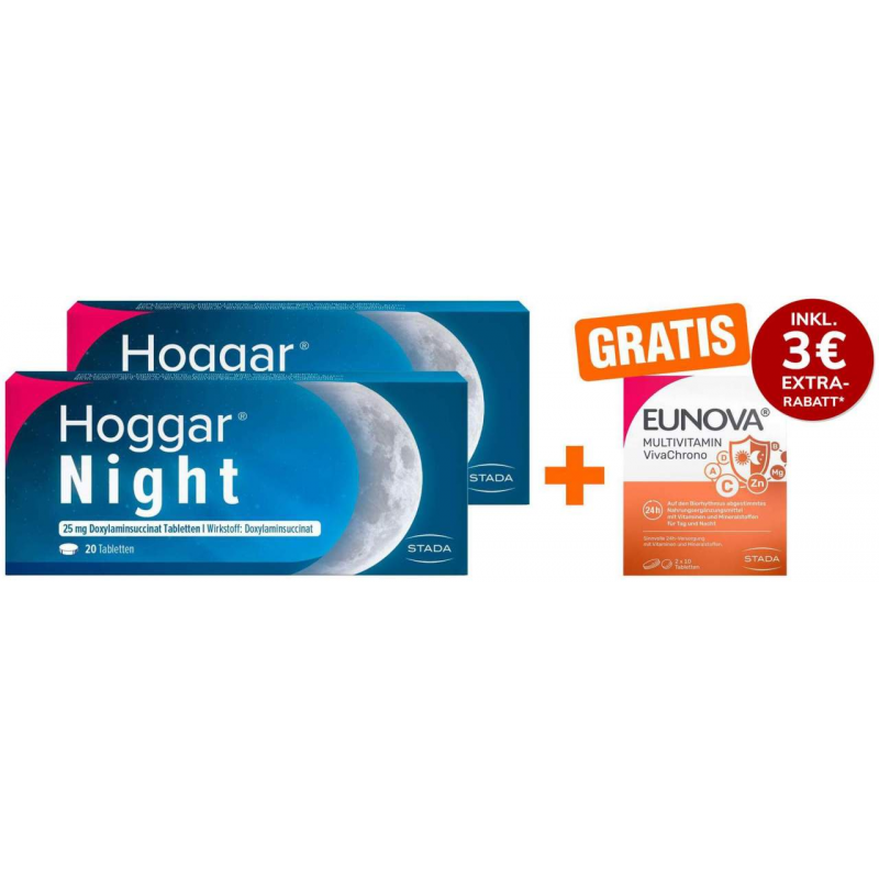 Hoggar Night 2 x 20 Tabletten + gratis Eunova VivaChrono 2 x 10 Tabletten