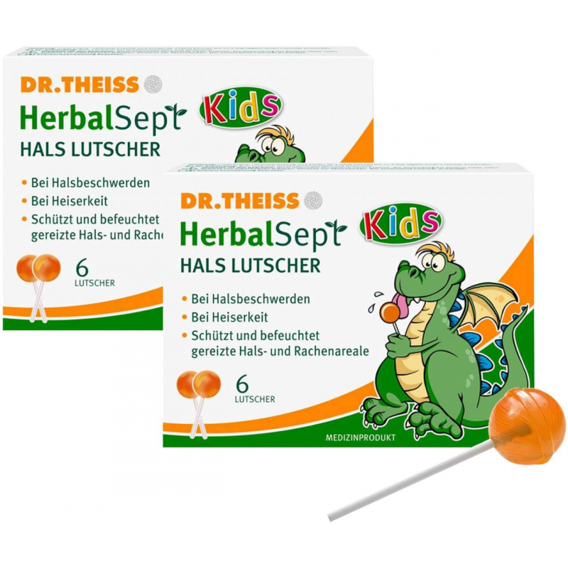 Dr.Theiss HerbalSept Hals Lutscher Orange 2 x 6 Stück