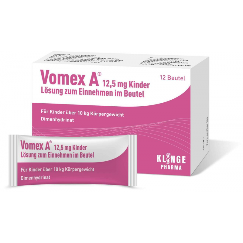 Vomex A 12.5 mg Kinder Lösung zum Einnehmen 12 Beutel