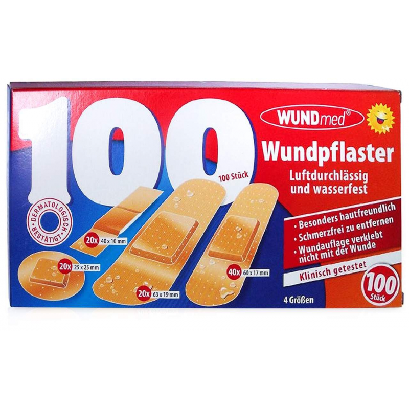 Wundpflaster 4 Größen, 100 Stück