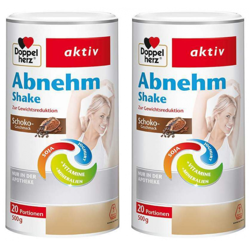 Doppelherz Abnehm Shake Schoko Pulver 2 x 500 g