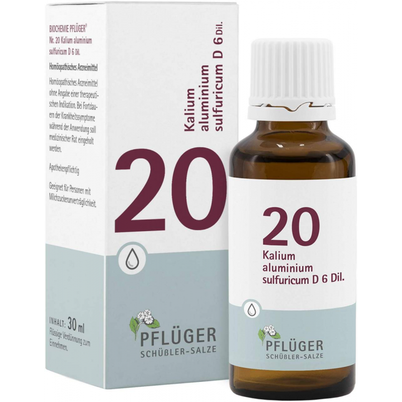 Biochemie Pflüger 20 Kalium Aluminium Sulfuricum D6 30 ml Tropfen