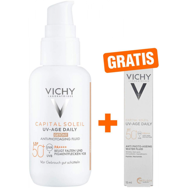 Vichy Capital Soleil UV-Age getönt LSF 50+ 40 ml + gratis Vichy Capital Soleil UV-Age Daily LSF 50+ 15 ml