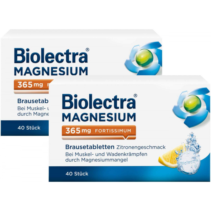 Biolectra Magnesium 365 mg fortissimum Zitronengeschmack 2 x 40 Brausetabletten