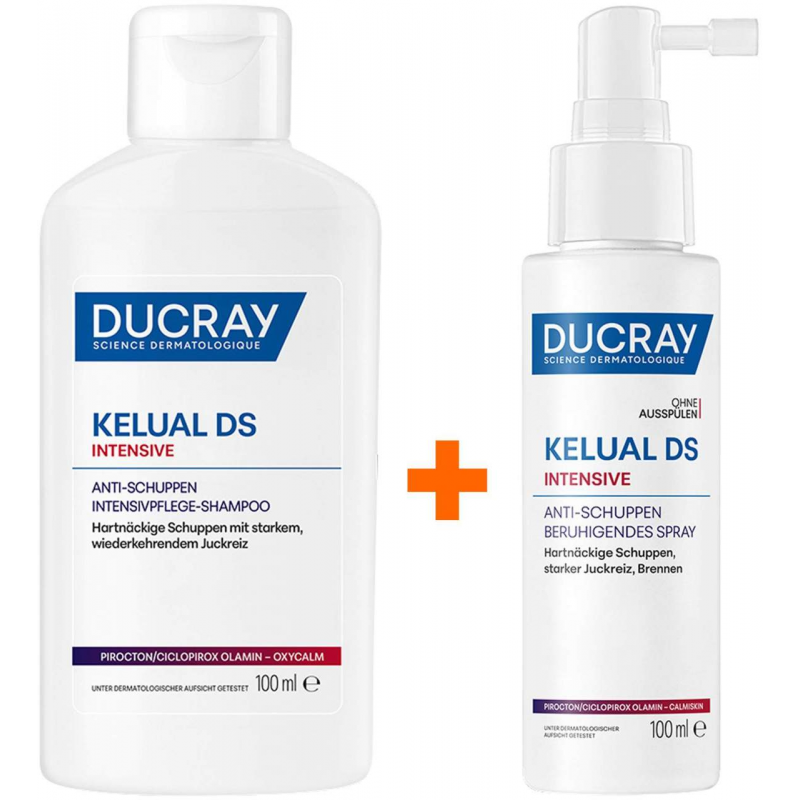 Ducray Kelual DS intensives Anti-Schuppen Intensivpflege-Shampoo 100 ml + Ducray Kelual DS intensives Spray 100 ml