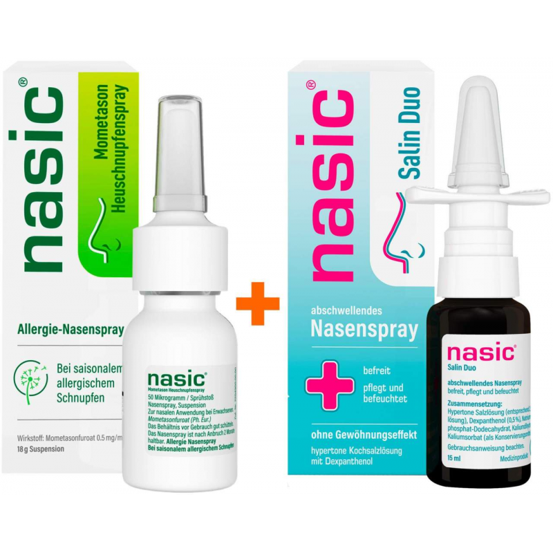 Nasic Mometason Heuschnupfenspray 18 g + Nasic Salin Duo Nasenspray 15 ml
