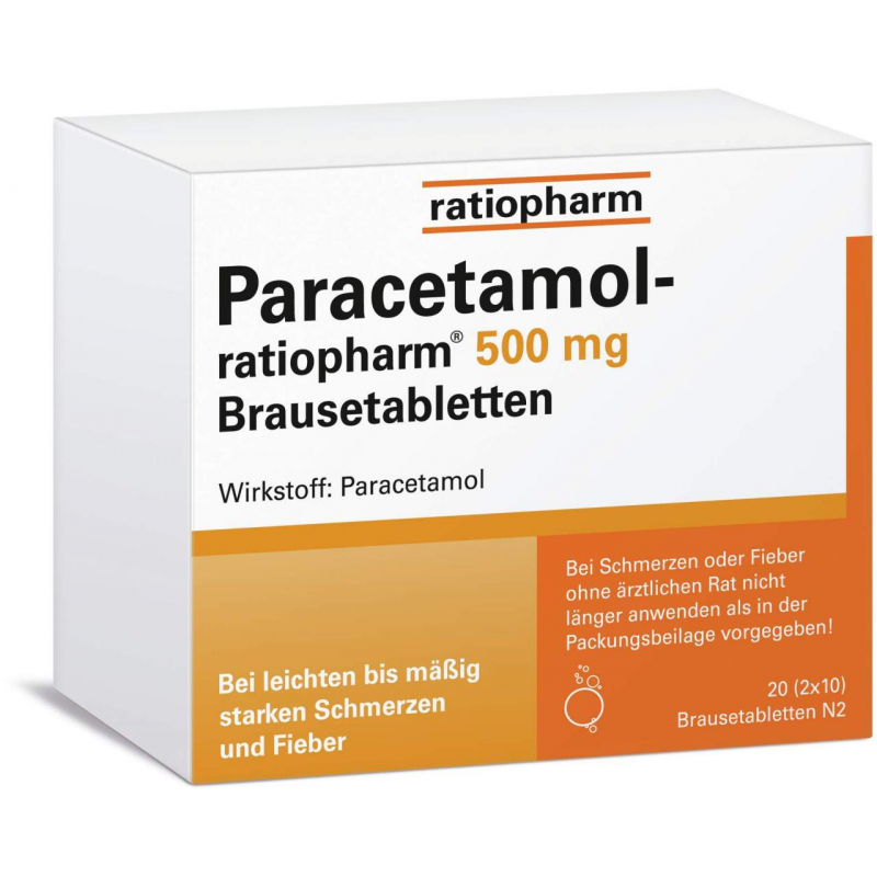 Paracetamol-ratiopharm 500 mg 20 Brausetabletten