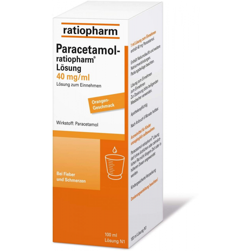 Paracetamol-ratiopharm Lösung 40 mg pro ml 100 ml Lösung