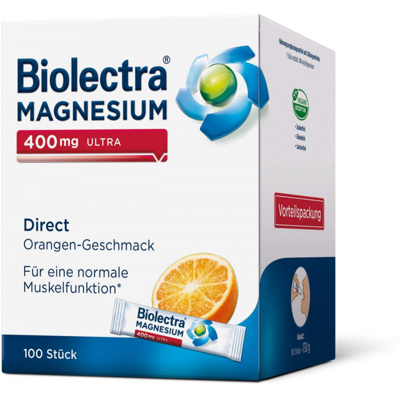 Biolectra Magnesium 400 mg ultra Direct Orangengeschmack 100 Pellets