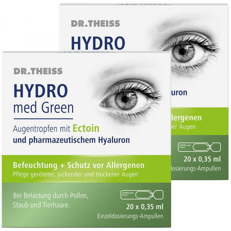 Dr.Theiss Hydro med Green Augentropfen 2 x 20 x 0,35 ml Einzeldosispipetten