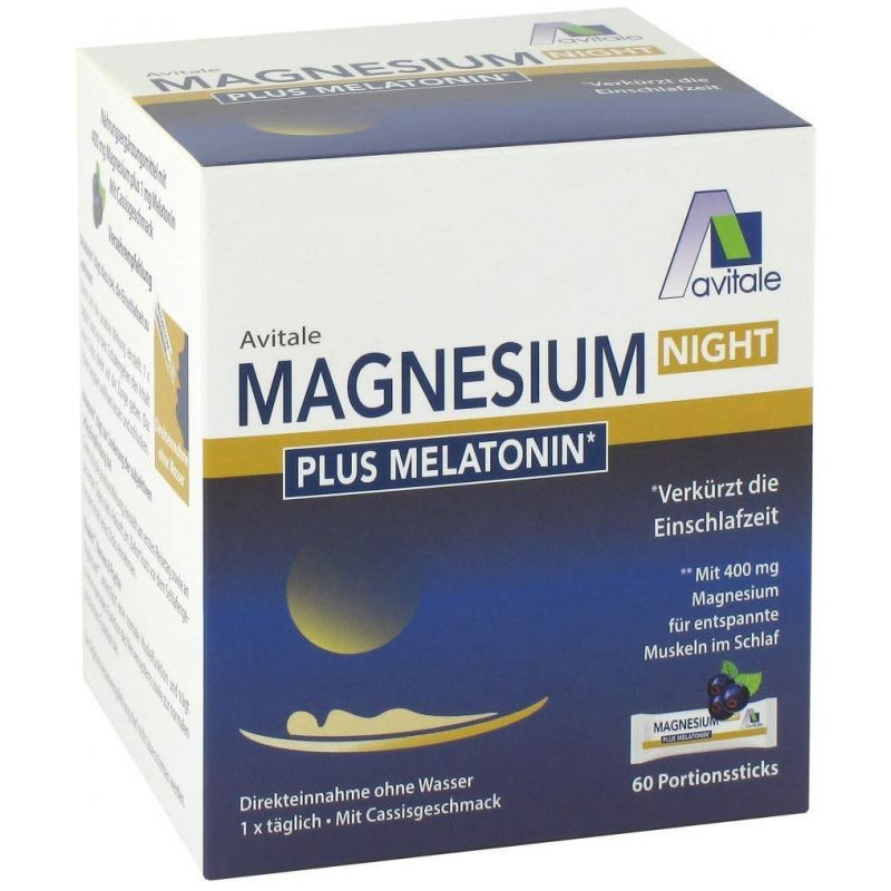 Magnesium Night plus Melatonin 60 Portionsbeutel