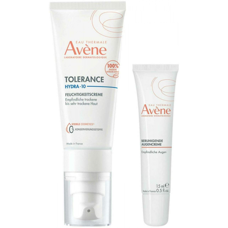 Avene Tolerance Hydra-10 Feuchtigkeitscreme 40 ml + Avene Beruhigende Augencreme 15 ml