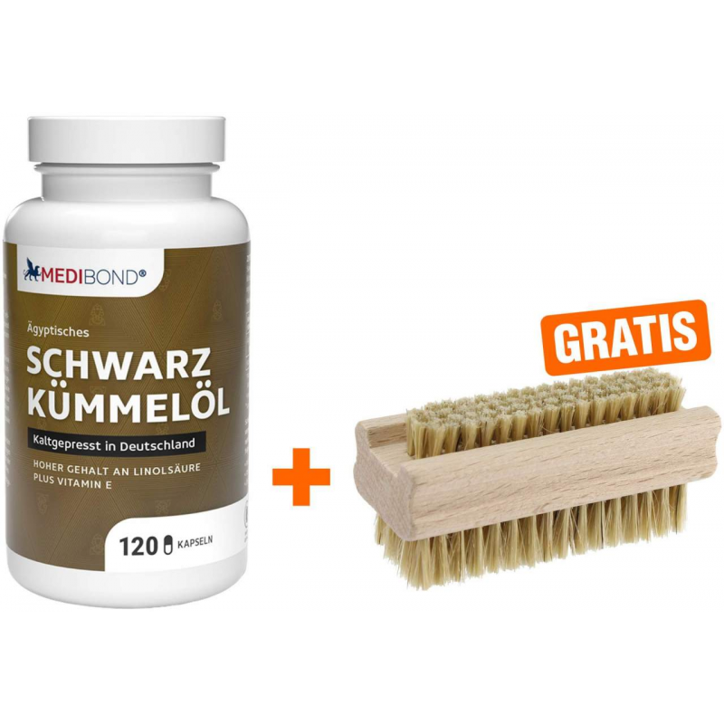 Schwarzkümmelöl Medibond 120 Kapseln + gratis Nagelbürste