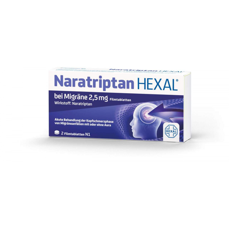 Naratriptan Hexal bei Migräne 2,5 mg 2 Filmtabletten