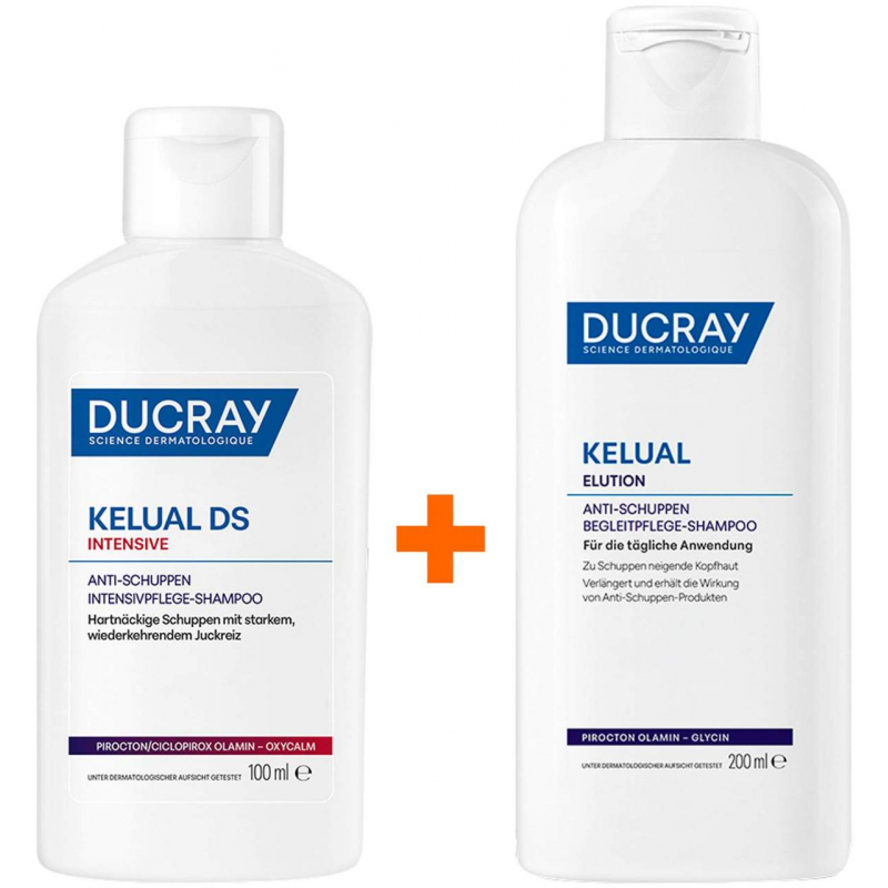 Ducray Kelual DS intensives Anti - Schuppen Shampoo 100 ml + Ducray Kelual Elution Begleitpflege 200 ml Shampoo