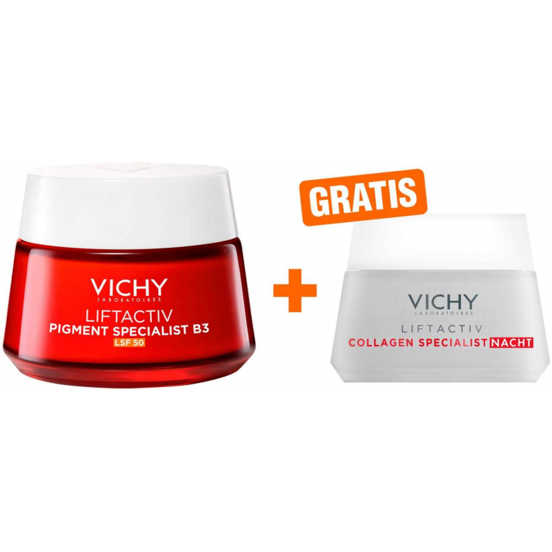 Vichy Liftactiv B3 Anti-Pigment-Flecken LSF 50 Creme 50 ml + gratis Vichy Liftactiv Collagen Specialist Nacht 15 ml