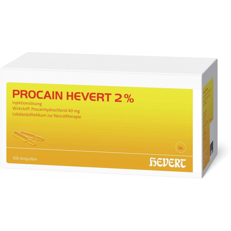 Procain Hevert 2% Injektionslösung 100 Ampullen