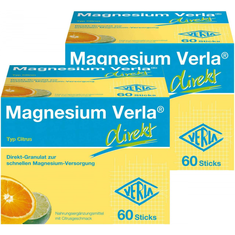 Magnesium Verla Direkt Citrus 2 x 60 Granulatbeutel
