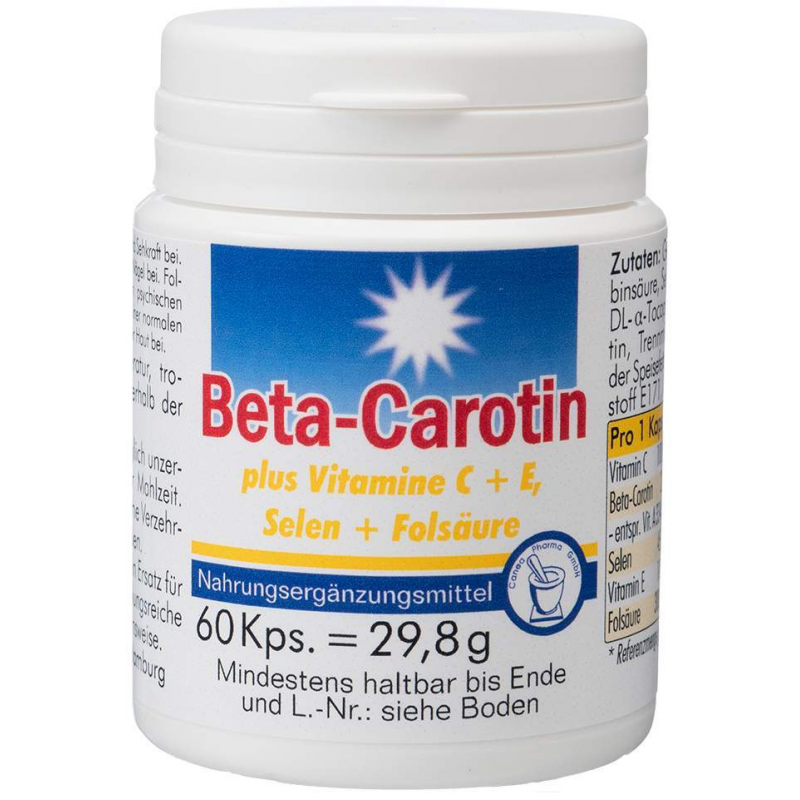 Beta Carotin Plus Vitamin C + E 60 Kapseln