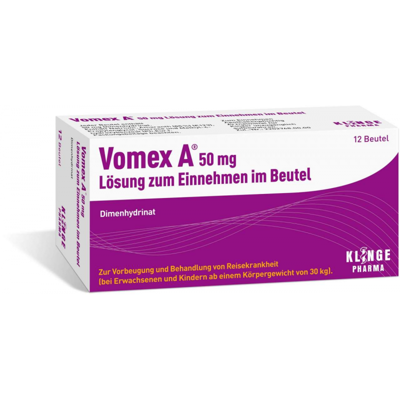 Vomex A 50 mg Lösung zum Einnehmen 12 Beutel
